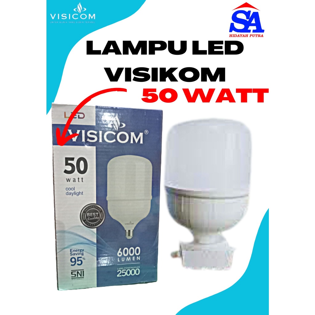 LAMPU LED VISICOM 50 WATT / LAMPU / LED/ Bola Lampu / Bohlam / Bulb Jumbo New HB VISICOM LED 50-Watt