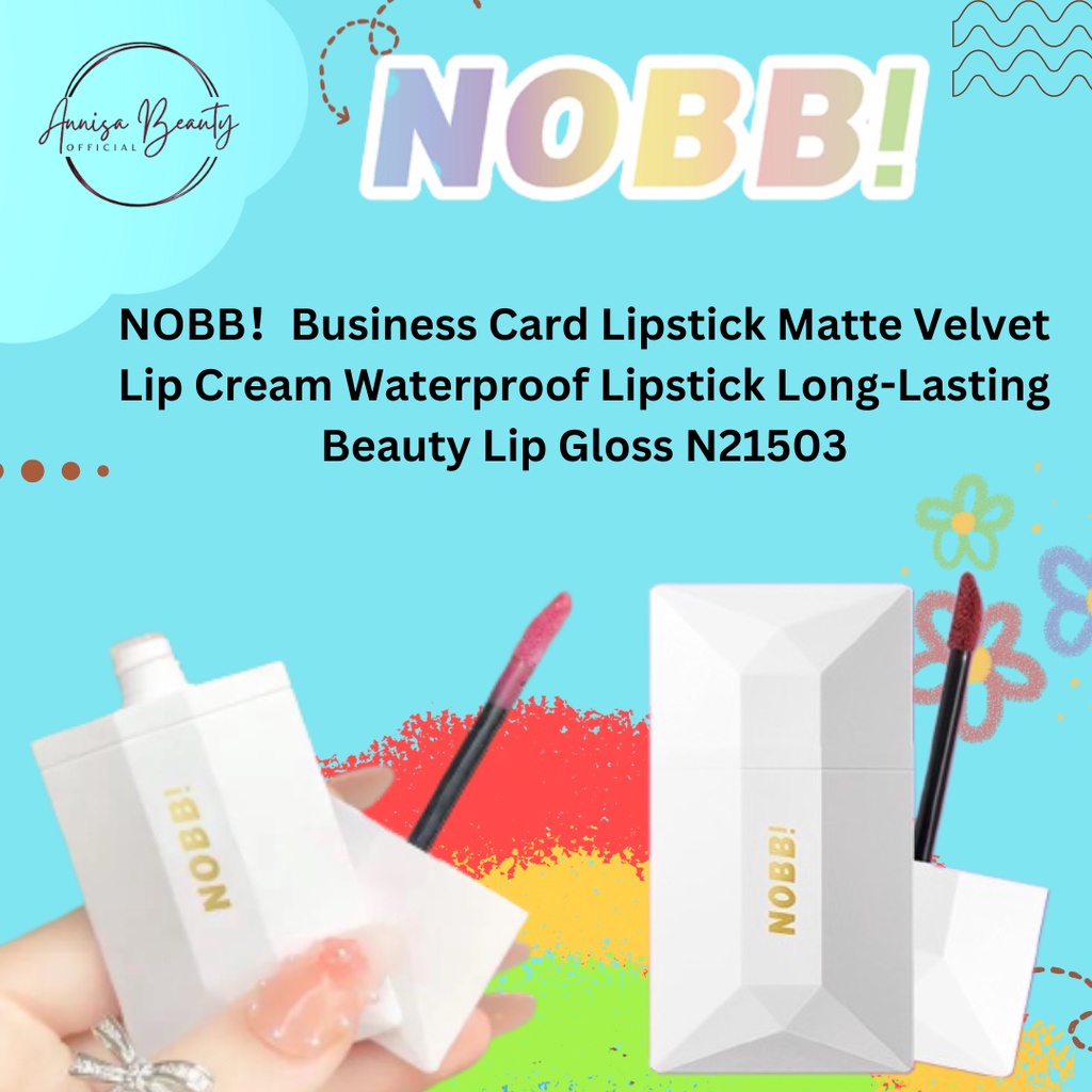 NOBB！Business Card Lipstick Matte Velvet Lip Cream Waterproof Lipstick Long-Lasting Beauty Lip Gloss N21503