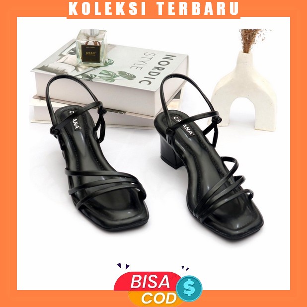 Sandal Sendal Hak 3 Cm Wanita / Sandal Sendal Jinjit Hak Tahu Sedang Wanita Remaja Smp Sma Abg / San