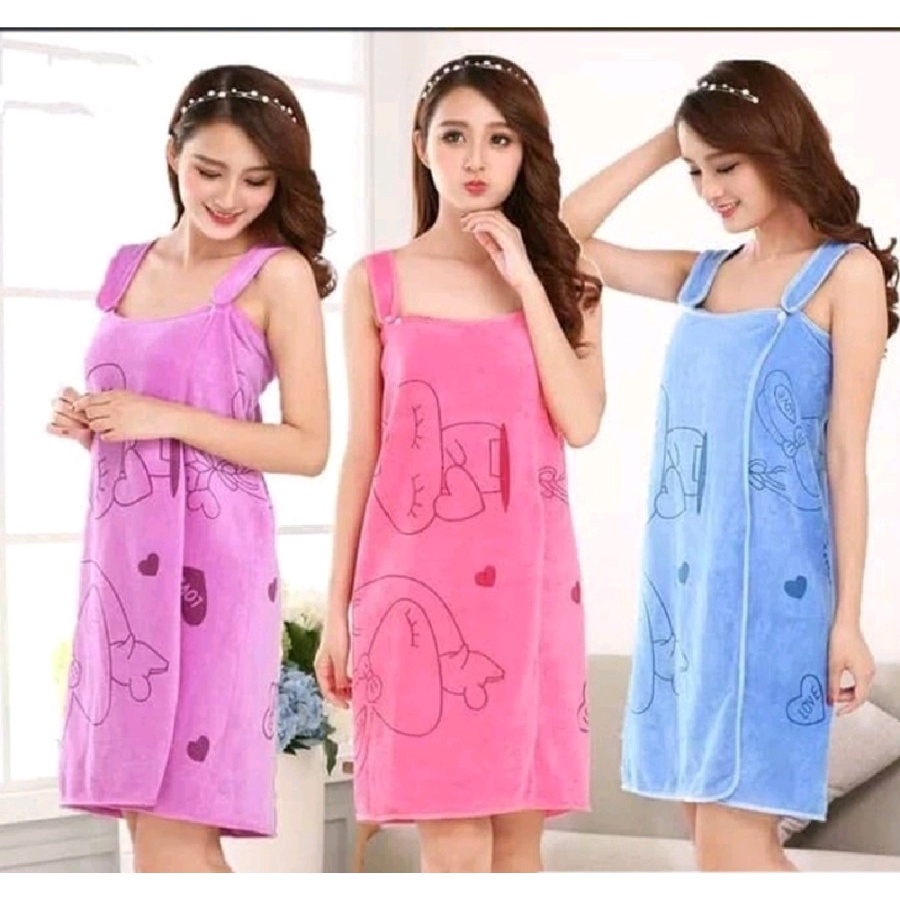 GP Handuk Mandi Dewasa Handuk Kimono Motif Kartun Wearable Towel Handuk Mandi Kimono Dewasa Murah Import