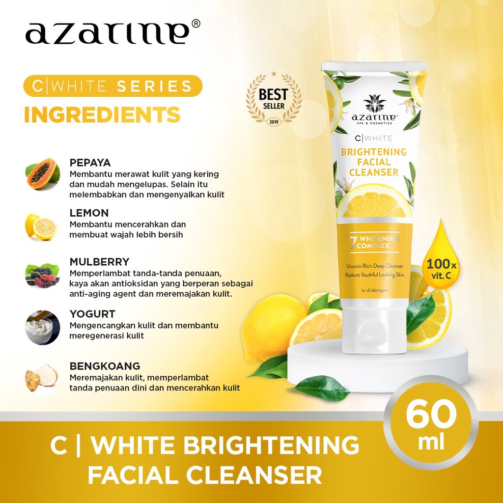 AZARINE C WHITE BRIGHTENING FACIAL CLEANSER 60ML