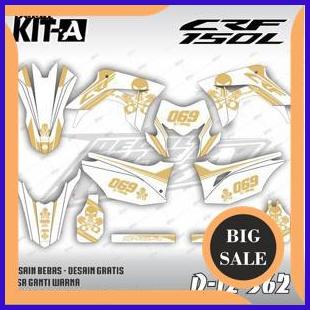 Decal CRF 150 L MOTIF GOLD KOMBINASI PUTIH D-I2-382 1M4R23 onderdil