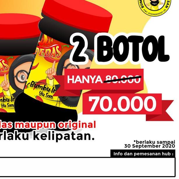 

♕ Bumbu Ireng Yu San Original & Pedas Paket 2 Botol ➧
