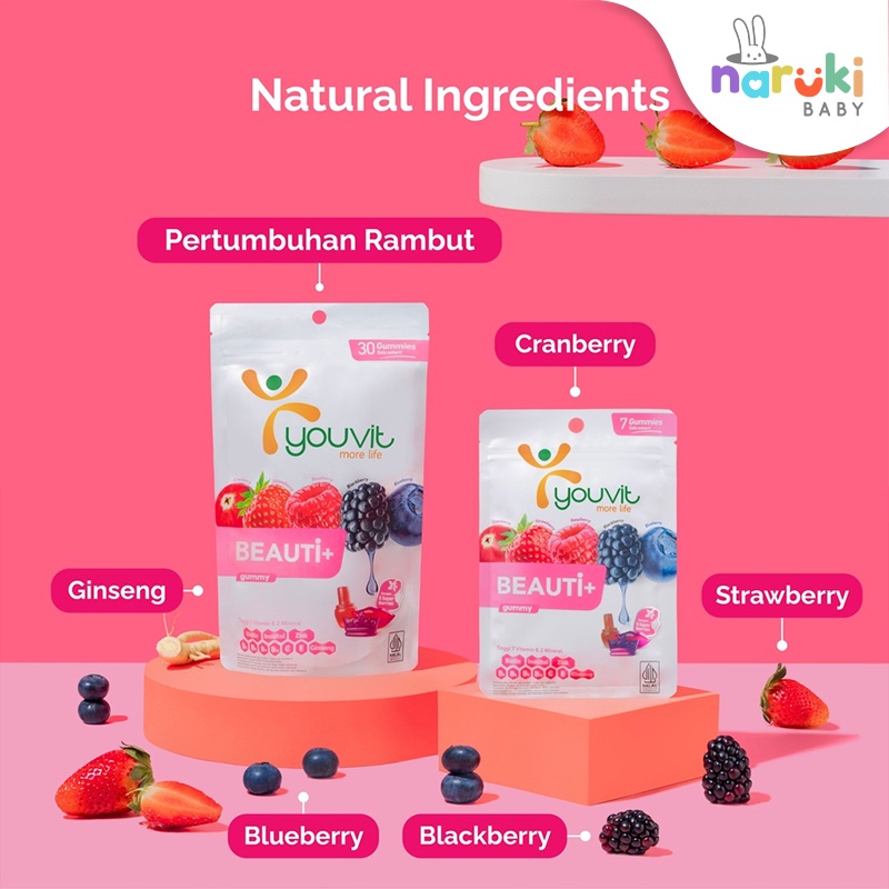 Youvit Beauti+ 7 Days 30 Days - Vitamin Kulit dan Rambut Rontok