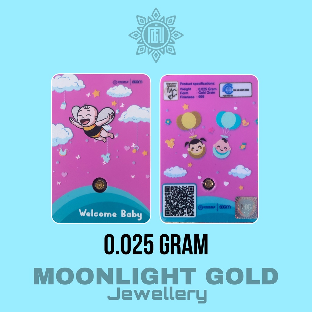 Minigold 0.025 Gram Gift Series Welcome Baby Bisa Tukar Tambah Antam MINIGOLD 0,025gr 0.025gr 0025gr