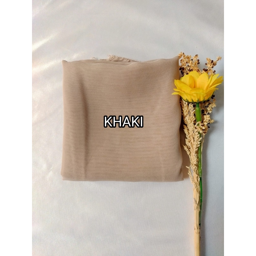 Jilbab / Hijab Bella Square Pollycotton - Kerudung Segi Empat murah khaki