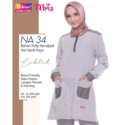Atasan Wanita Nibras Alnita coklat Navy