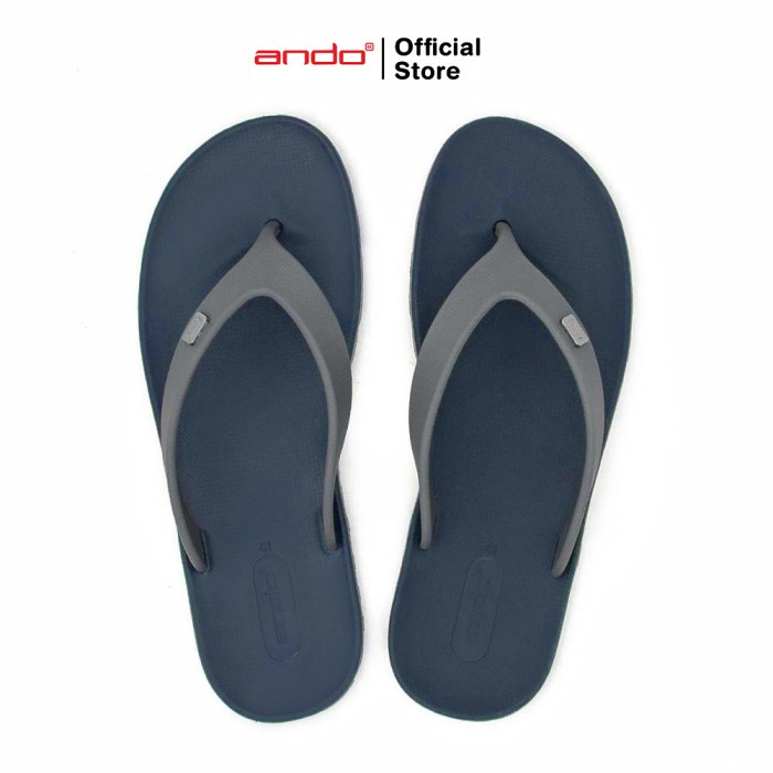 Sandal Pria Ando Official Sandal Viral Pria Dewasa - Navi/Abu - 38(Q0B3) Sandal Pria Impor Sendal Pr