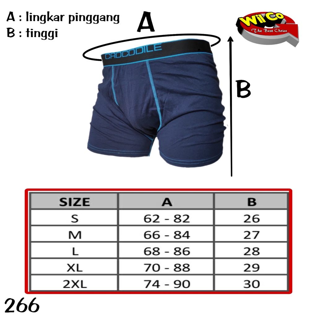 K266 - [1 BOX ISI 1Pcs] CELANA DALAM PRIA CD [BOXER] PRIA PAKAIAN DALAM PRIA CROCODILE SIZE S - XXL