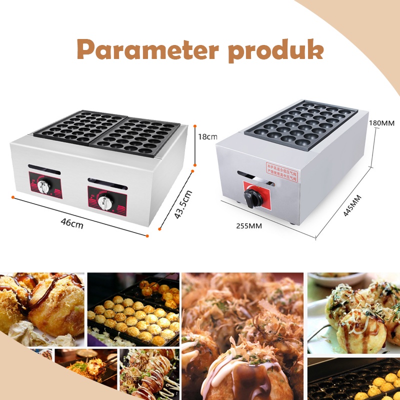⭐Newest⭐28/56 Lubang GAS TAKOYAKI BAKER / MESIN PEMBUAT TAKOYAKI / MESIN CETAKAN KUE CUBIT / Panci Bakso