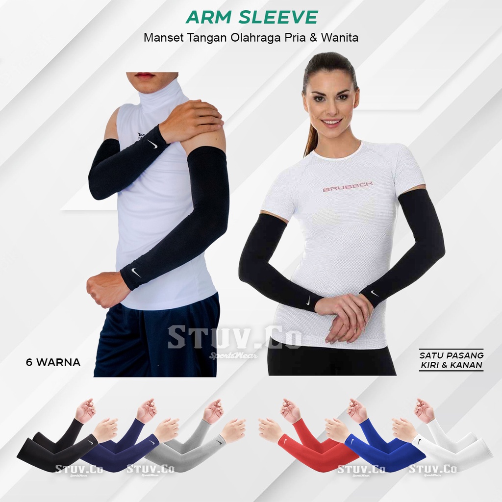 HANDSOCK MANSET TANGAN NON THUMBHOLE ARM SLEEVE PELINDUNG TANGAN OLAHRAGA PRIA WANITA BAHAN SPANDEX PREMIUM