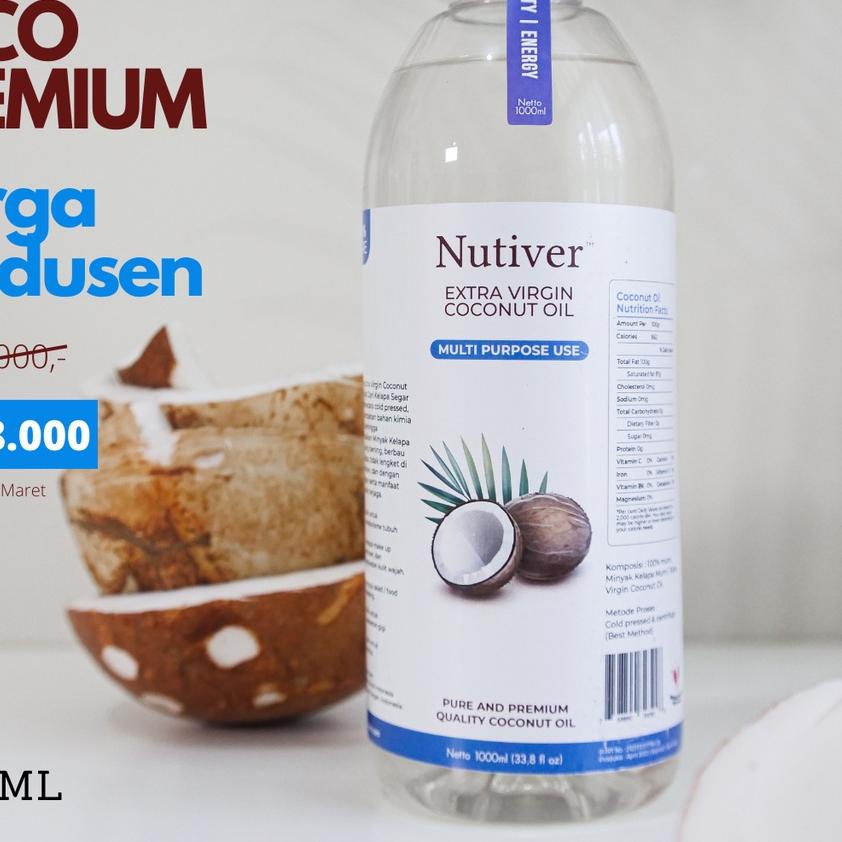 ➩ NUTIVER PREMIUM   1 Liter - E EXTRA  MINYAK KELAPA MURNI ASLI ORIGINAL - MINYAK  1000ml 1L ➶