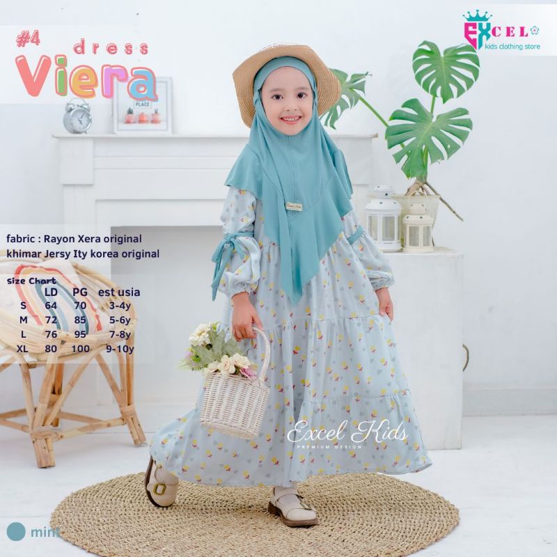 VIERA DRESS Vol.2.3.4 free jilbab ORI EXCEL | Dress+jilbab Anak