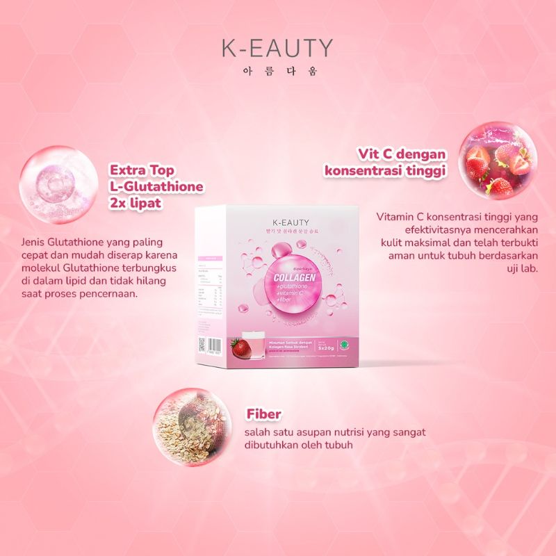 K-EAUTY Premium Collagen Drink | Keauty Keuti Kyuuti | Minuman Colagen Mencerahkan Menyehatkan Menyegarkan Kulit Badan