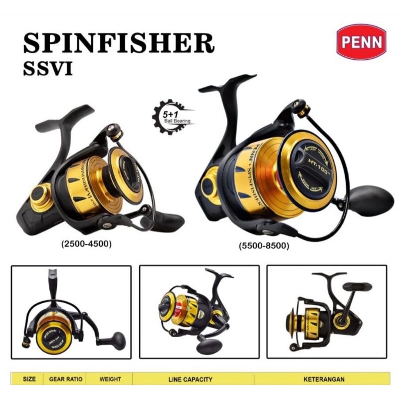 Penn SpinFisher VI 2500 3500 4500 5500 6500 7500 8500 9500 10500 Spinning Reel Pancing