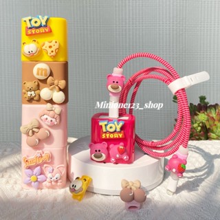 1 Set Case Cover Pelindung Kepala Charger Iphone+Pelindung Kabel Charger Iphone + Winder Untuk Iphone 18 / 20w