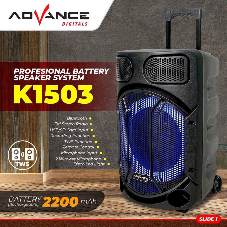 SPEAKER BLUETOOTH ADVANCE 15' K1503
