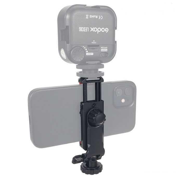 Smartphone Holder Clip Bracket Mount Tripod Monopod - XJ-14 - Black