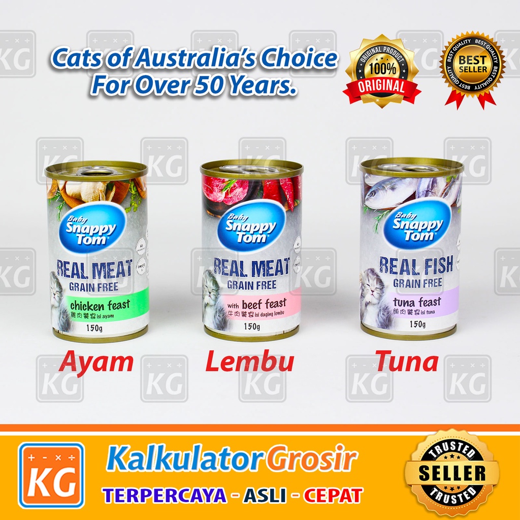 Snappy Tom Baby 150gr Makanan Basah Kucing kitten Kaleng 150 gr Wet Food Snappy Tom Baby 150 gram Wet Food For Cat Real Meat