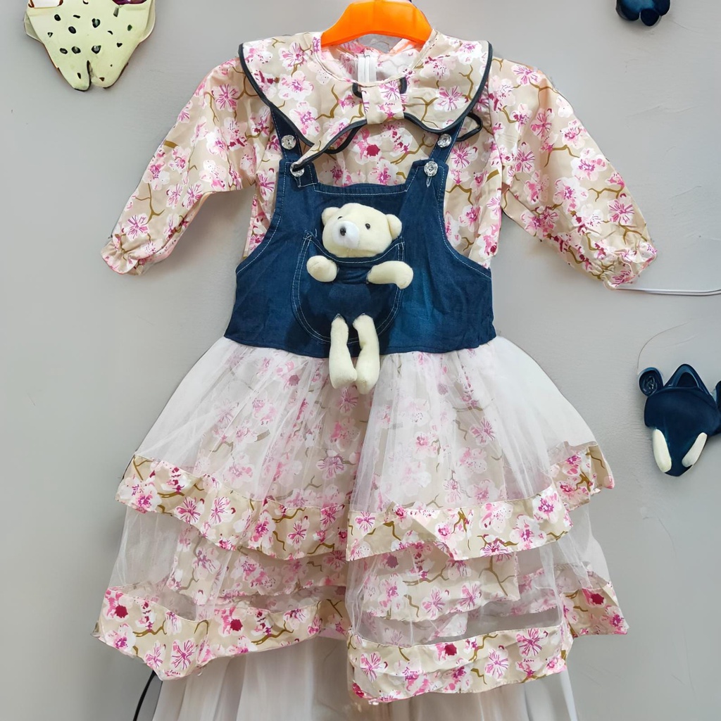 Pakaian Anak Perempuan Dress Kombinasi Oval 5-7 tahun