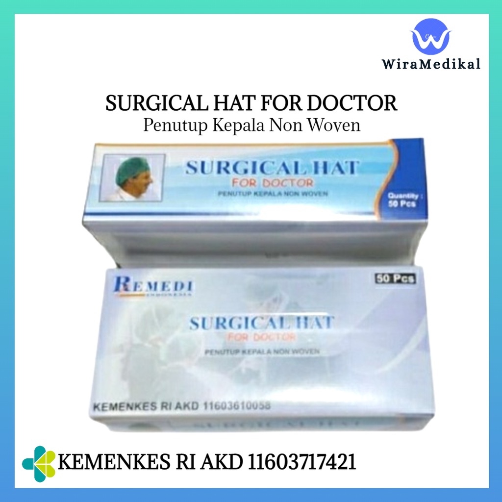 Topi Operasi Penutup Kepala Remedi / Remedi Surgical Hat for Doctor