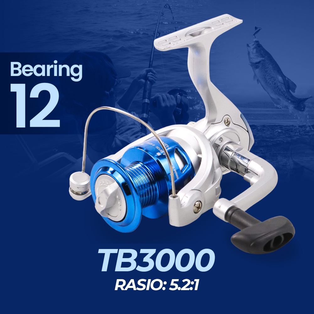 GUI8 Haichao Tbs3000 Reel Pancing Spinning Fishing Reel 12 Ball Bearing Silver Blue ORi-I