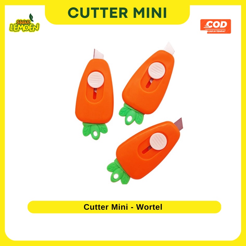 Cutter Mini Pemotong Kertas Pembuka Paket Travelling Model Wortel