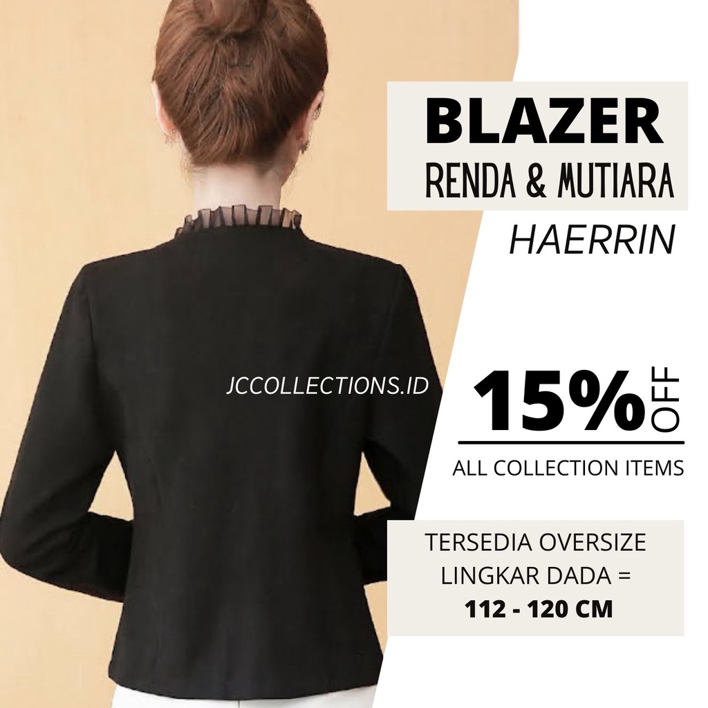 Blazer Kerja Kantor Wanita variasi renda Terbaru  Haerinne JCCollections