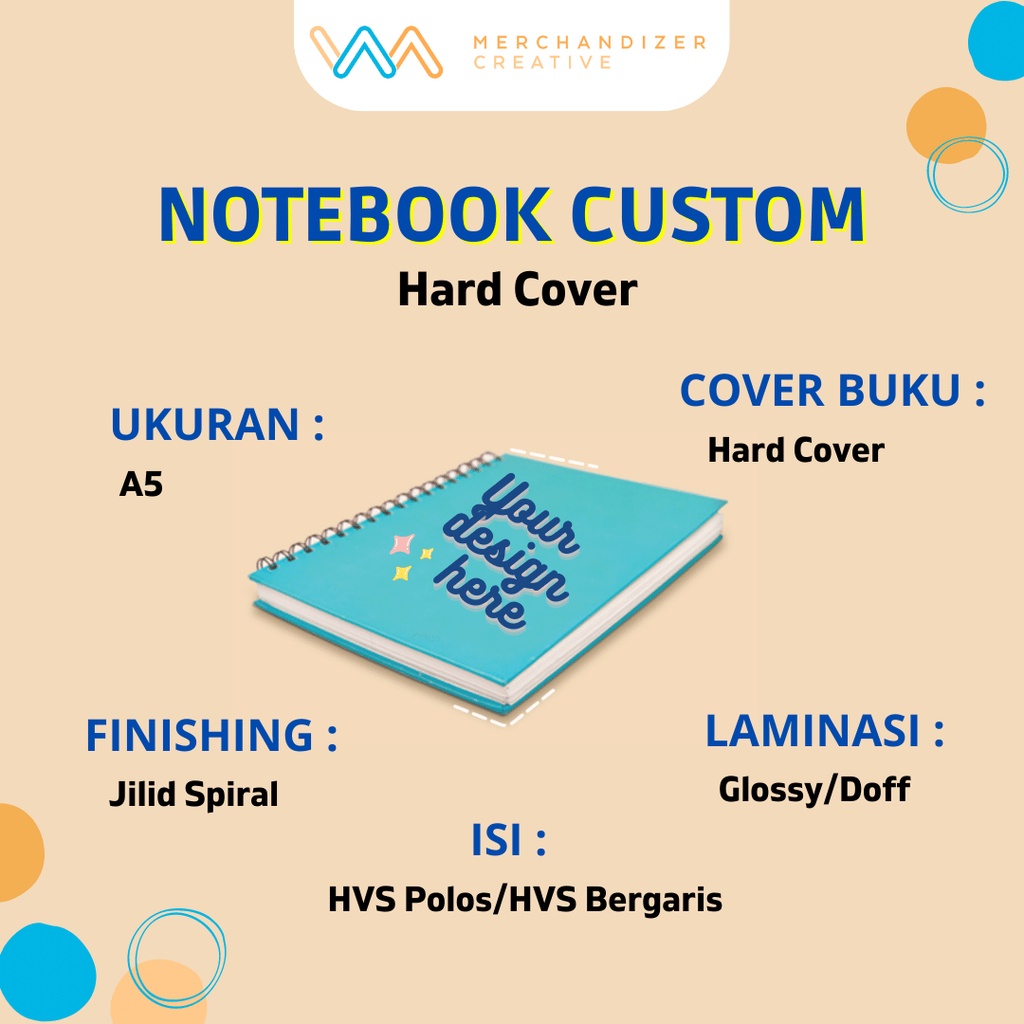 

Custom Notebook Spiral A5 / Buku Agenda Kerja Spiral / Notebook Custom Uk A5 / Buku Spiral Hard Cover