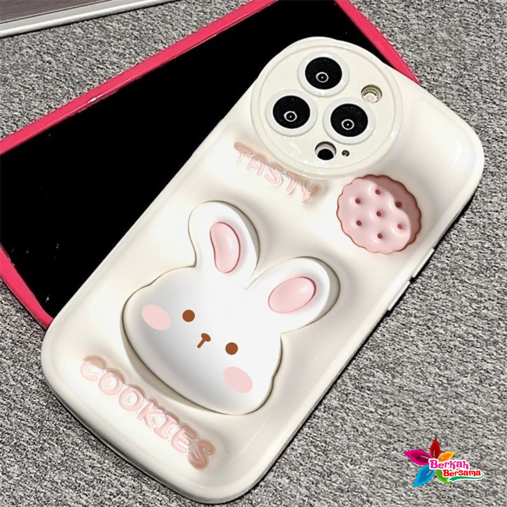 SS149 SOFTCASE MOTIF AKSEN 3D COOKIES RABBIT FOR OPPO A1K A3S A5S A7 A12 A11K A15 A15S A16 A16S A16K A16E A17 A17K A8 A31 A9 A5 2020 A37 NEO 9 A52 A92 2020 A53 A54 A55 A57 2022 A77S A57 A39 BB7840