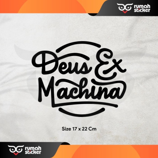 Grosir sticker cutting deus ex machina tepong vespa scoopy mobil - Hitam Diskon