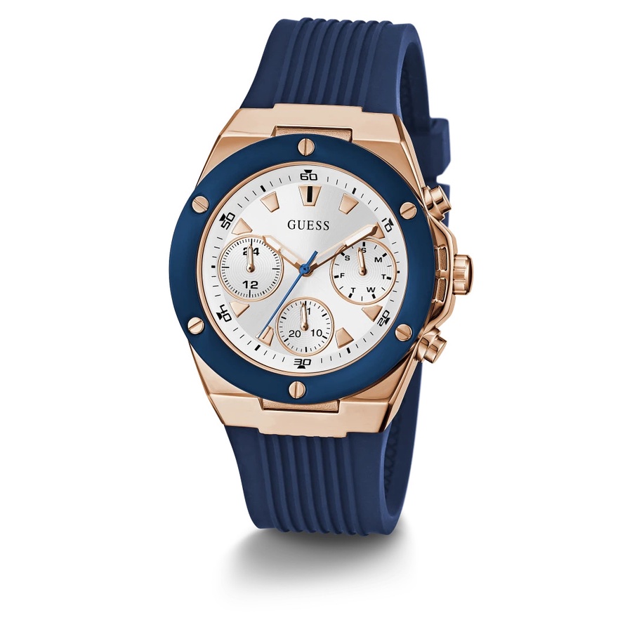 GUESS GW0030L5 Original ATHENA Jam Tangan Wanita Analog Biru Rubber