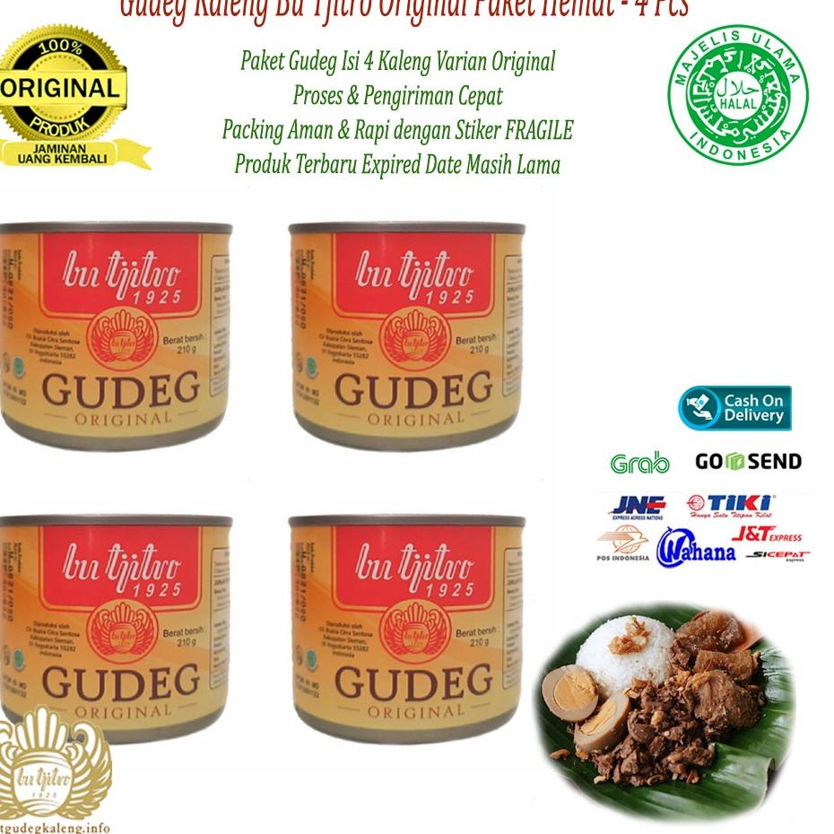 

❈ Gudeg Kaleng Bu Tjitro Original Paket Hemat Special Promo - Isi 4Pcs ☋