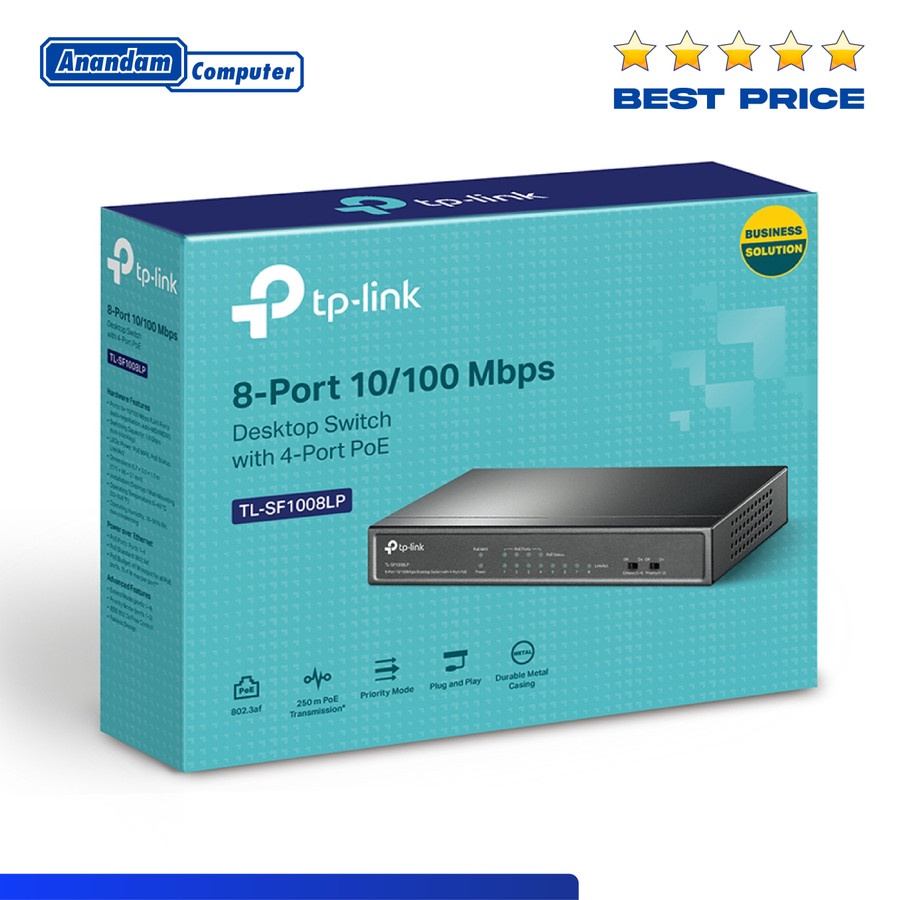 TP-LINK TL-SF1008LP 8-Port 10/100Mbps Desktop Switch with 4-Port PoE