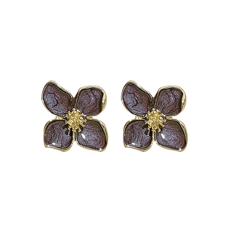 Fashion Retro Wanita Anting Mutiara Gaya Korea Musim Panas Baru Bunga Stud Earrings