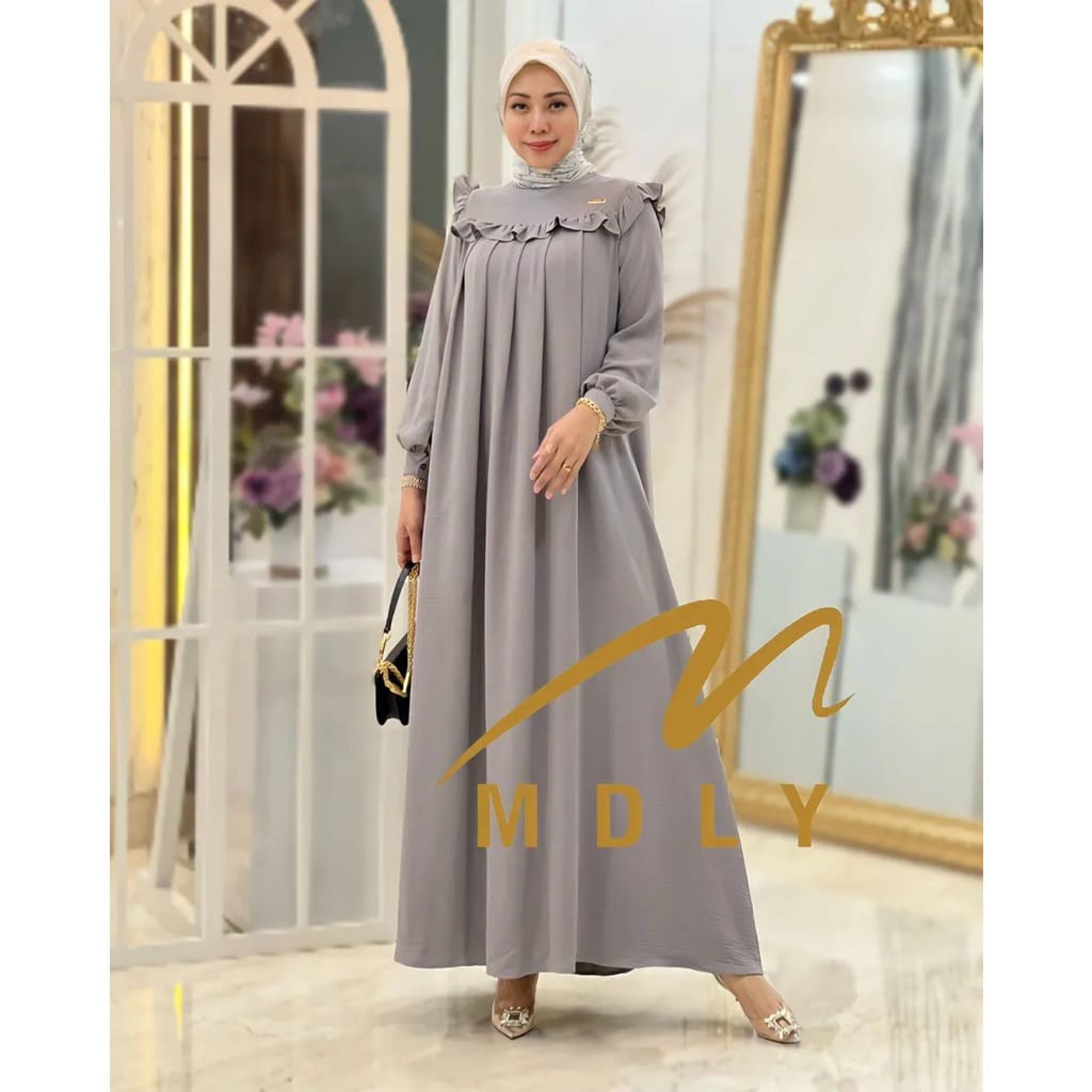 Terbaru Belinie Gamis Cringkel Premium Aplikasi Renda Fit XXL-XL-L Dress Jumbo Kekinian 2023 Baju Kondangan Wanita Busui Friendly Gaun Cantik Pakaian Pesta Cewek Fashion Wanita Muslim Dres Big size Oufit vintage