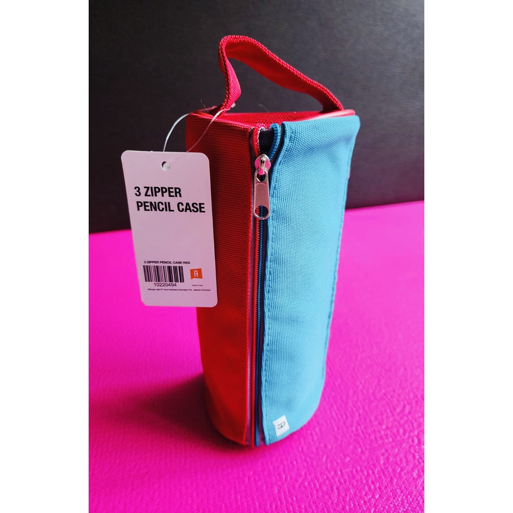 

ATARU Tempat Pensil/Pencil Case 3 Zipper - Merah, Biru, Hijau