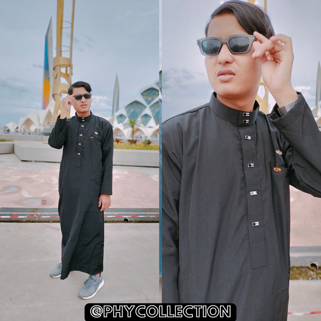 AL-MALIK Gamis Jubah Muslim Pria Dewasa Jubah Mewah Berkualitas Gamis Polos Laki Laki Dewasa Jumbo Ukuran S M L XL XXL XXXL