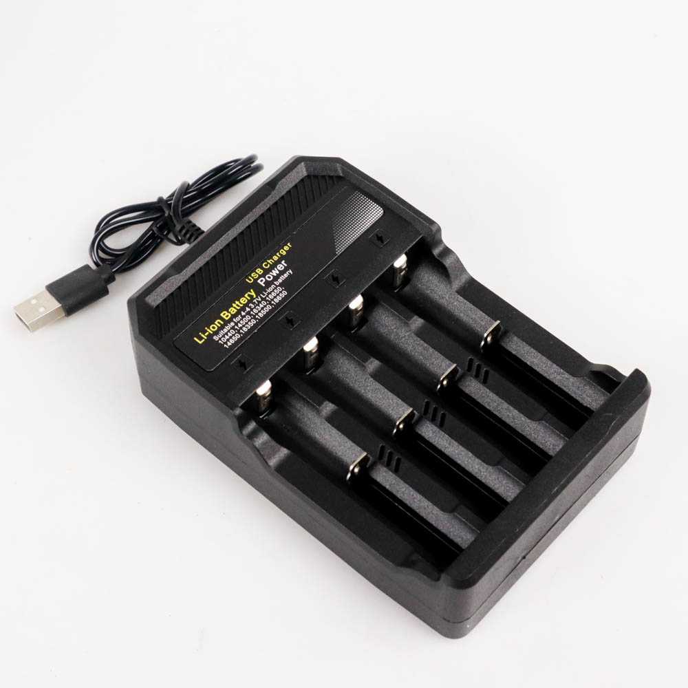 (BISA COD) FTIHSHP  Charger Baterai USB Lithium 18650 4 Slot - MS-5D84A