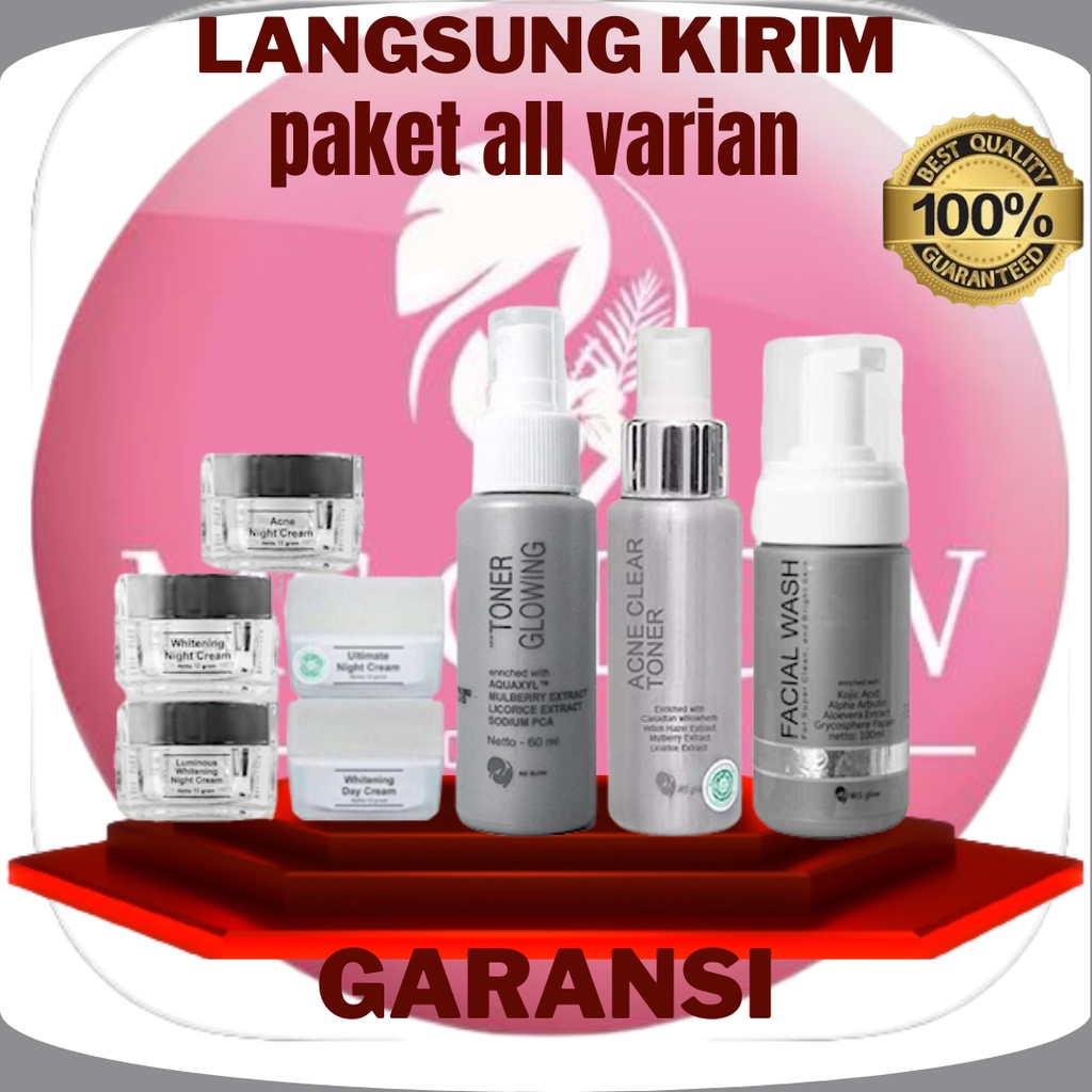 Ms Glow Paket Skincare Kecantikan Set Make Up Lengkap 1 Paket Glowing Bpom All Series