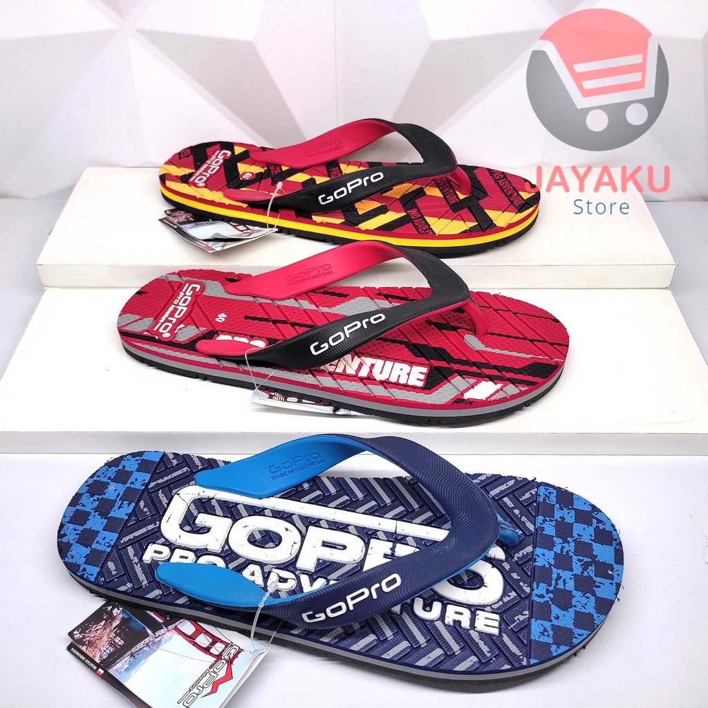 Sandal Pria GoPro Sendal Jepit Flip Flop Karet Cowok Laki-Laki Nyaman dan Awet VULKANIK SPORTY GRAVITY ARMANY