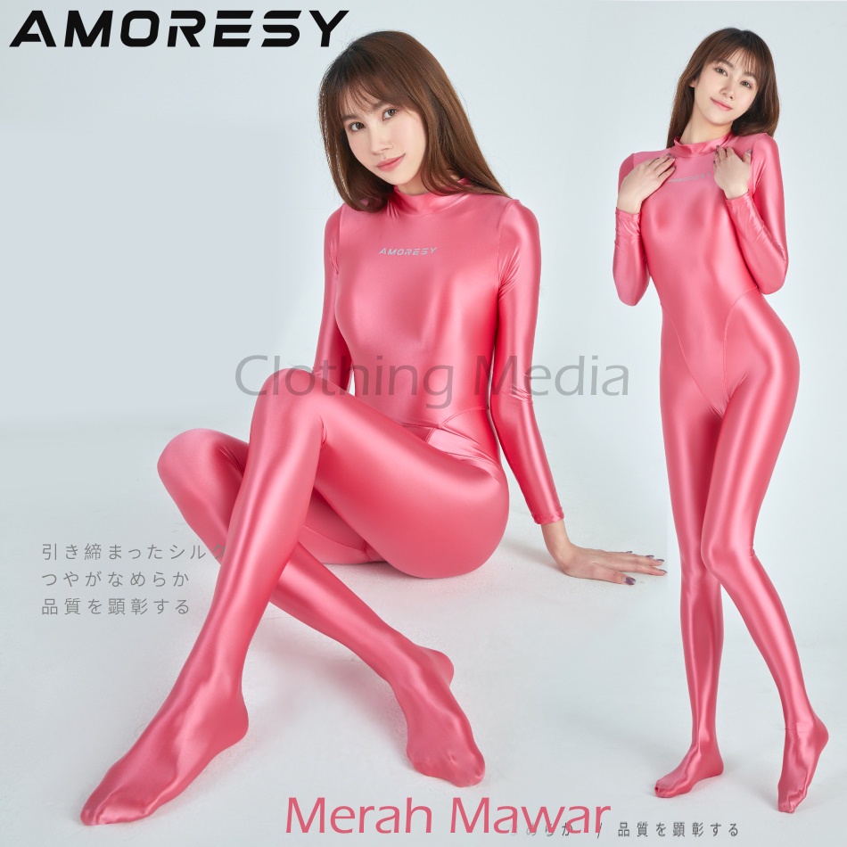 AMORESY Bodysuit Glossy Premium Full Silky Elastis Body Tights Zentai Halus