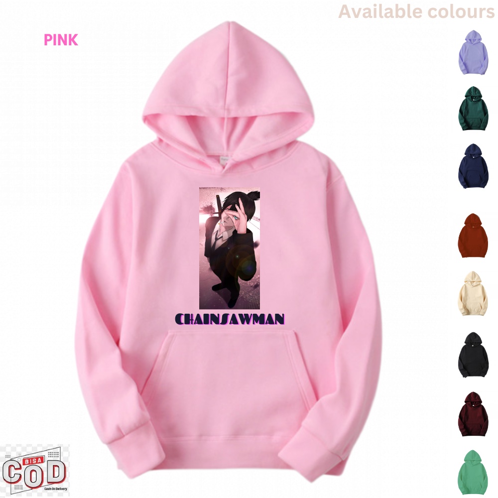 Sweater Hoodie Anak Laki Laki & Perempuan Anime Chainsawman /Hudi Mnausia Gergaji Bahan Katun Fleece