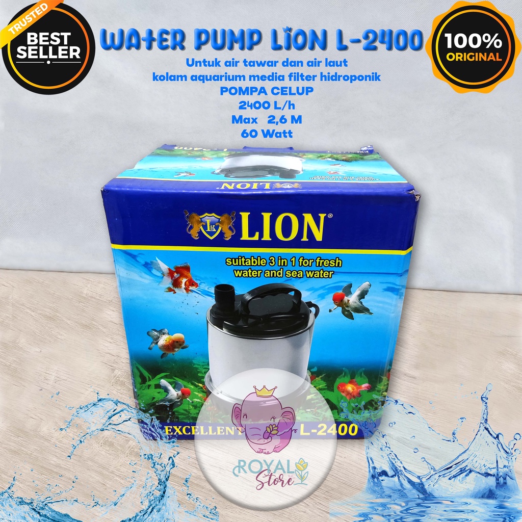 LION L-2400 L 2400 LPH Pompa Aquarium Pompa Kolam Pompa Hidroponik