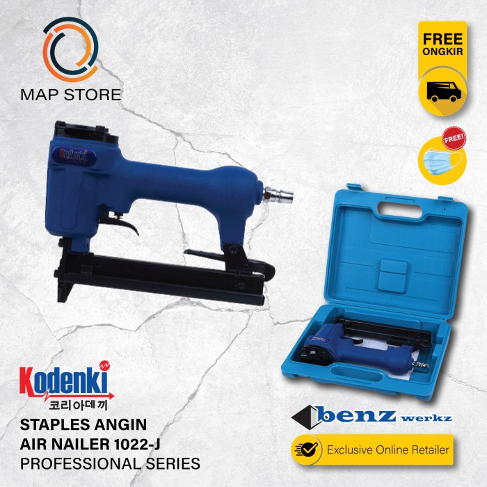 Terlaris Staples Kodenki 1022J Air Nailer Gun Paku Tembak U Staples Stapler Angin Mesin