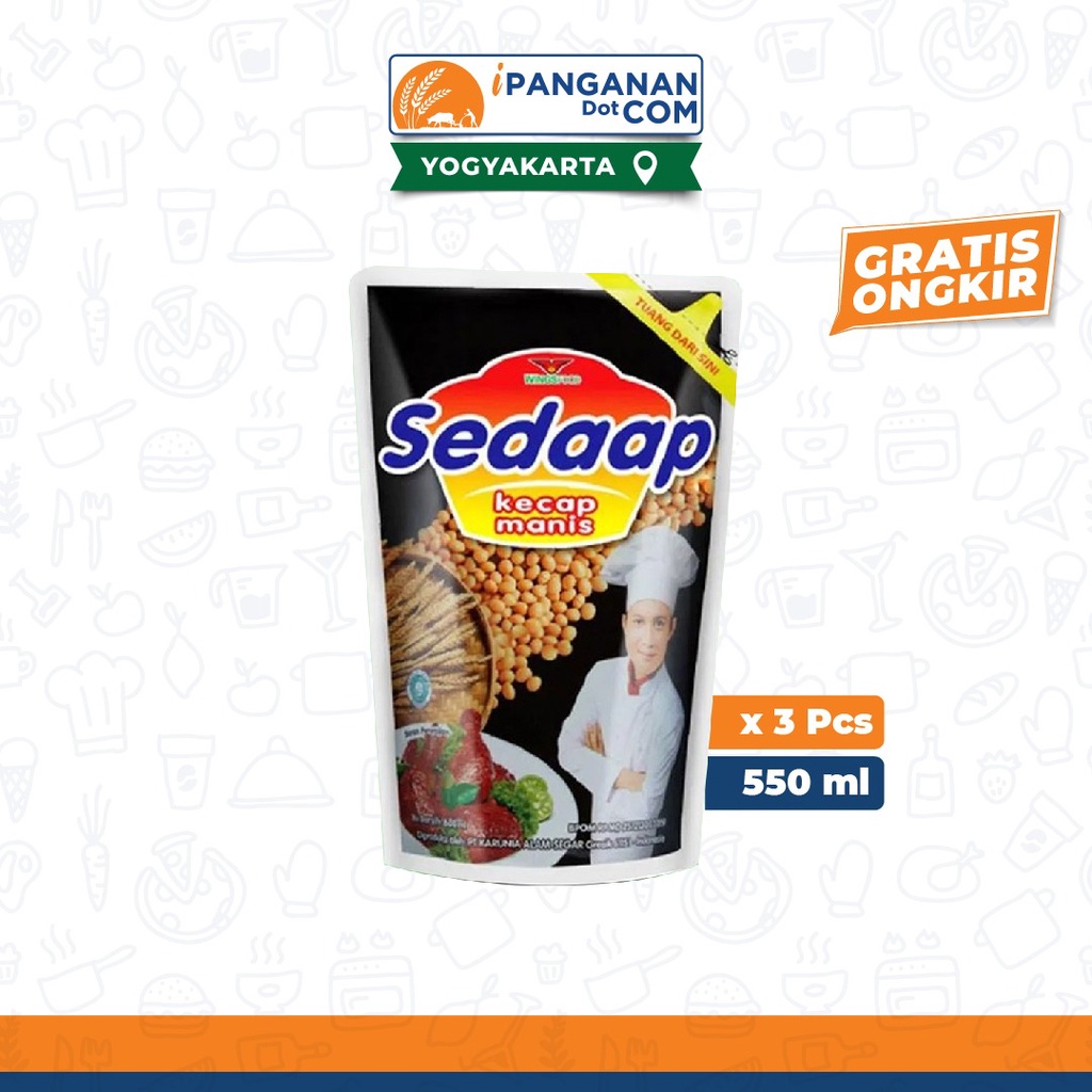 

Kecap Manis Sedaap Pouch 550 Ml x 3 Pack - YGK