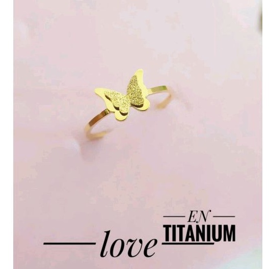 Cincin Titanium Simple Gold Cantik738