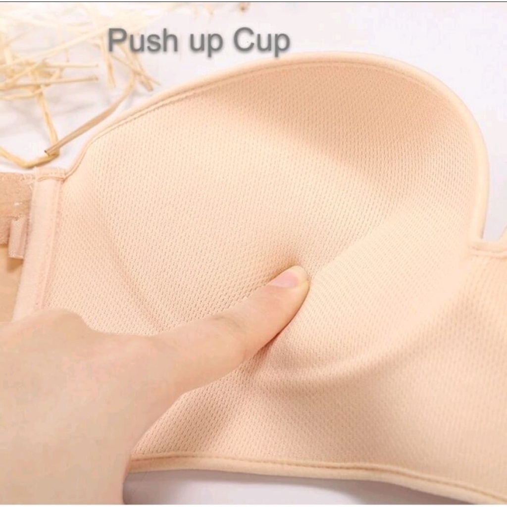 BH Bra Wanita Model Push Up Tanpa Tali Strap Bahan Non Slip