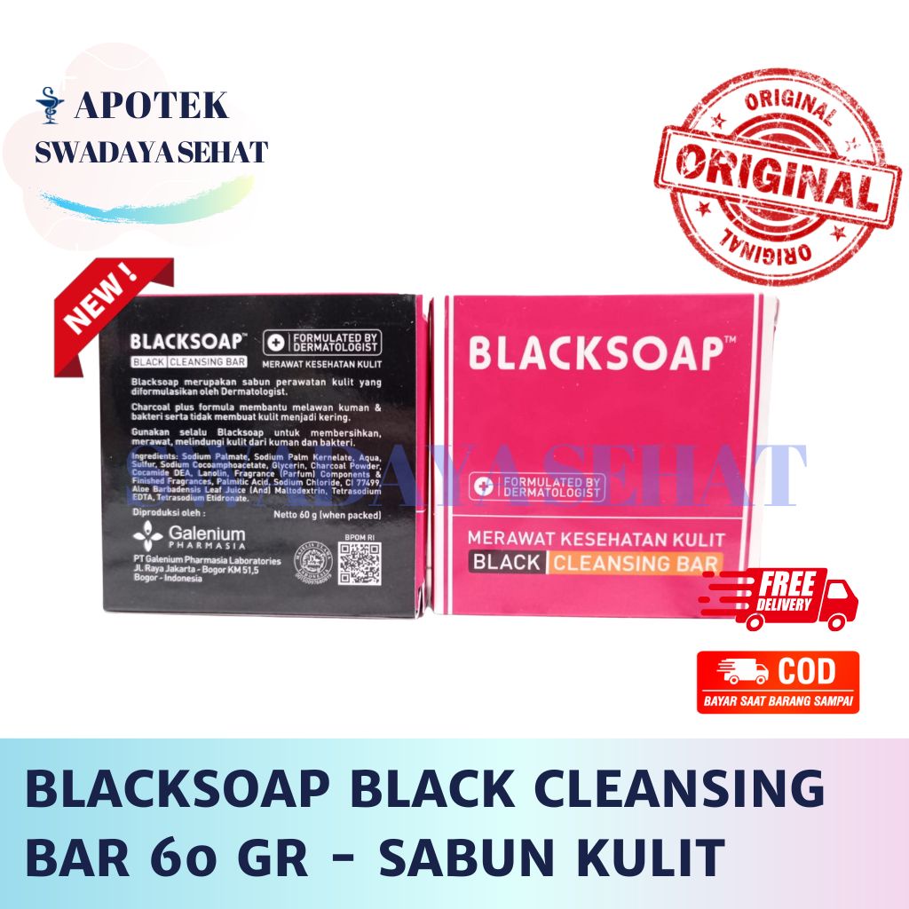 BLACKSOAP BLACK CLEANSING BAR 60 GR - SABUN Scabies Kulit Gatal Nanah Pesantren Scabi