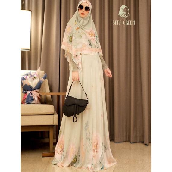 TERLARIS [JOZA CLOTING] GAMIS SYARI JOZA TERBARU / DRESS SET PRINTING " SEFA SET " BY JOZA CLOTHING 